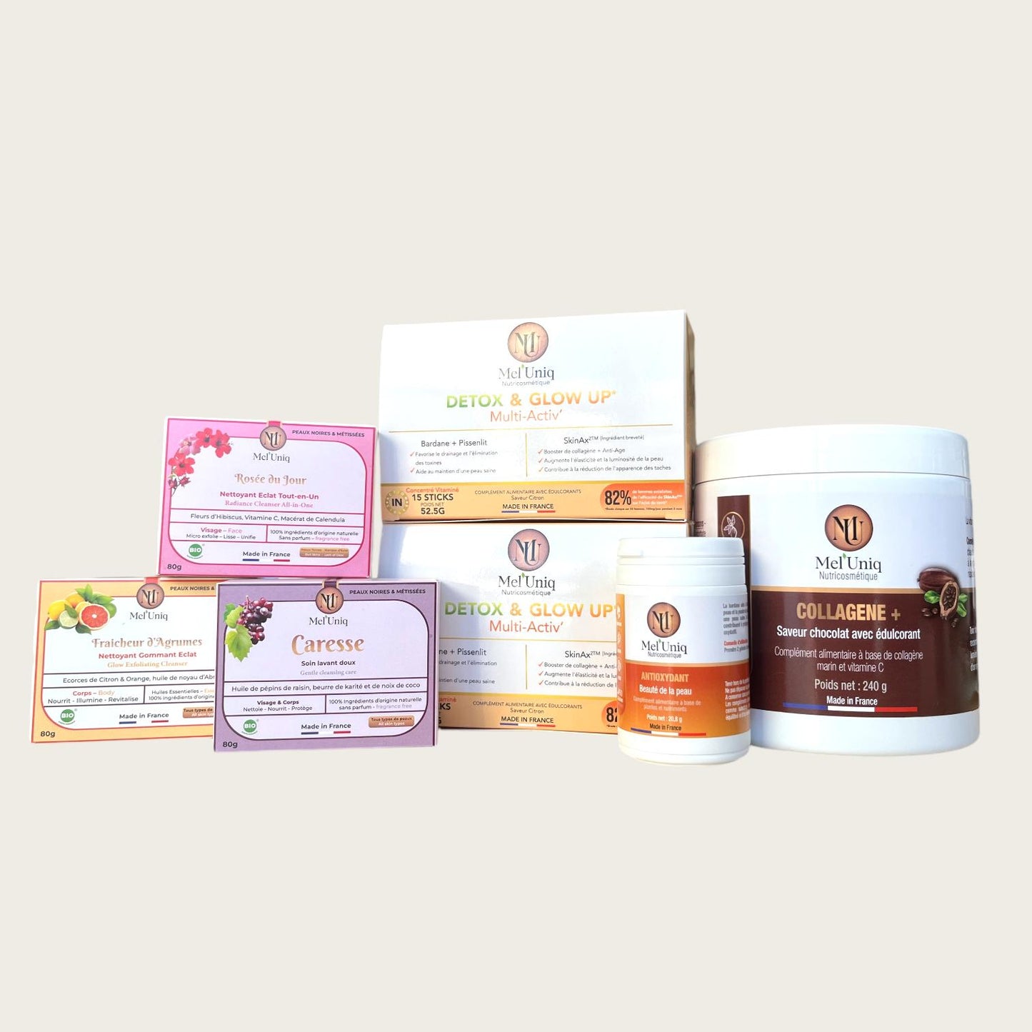 photo des produits contenus dans le rituel Eclat