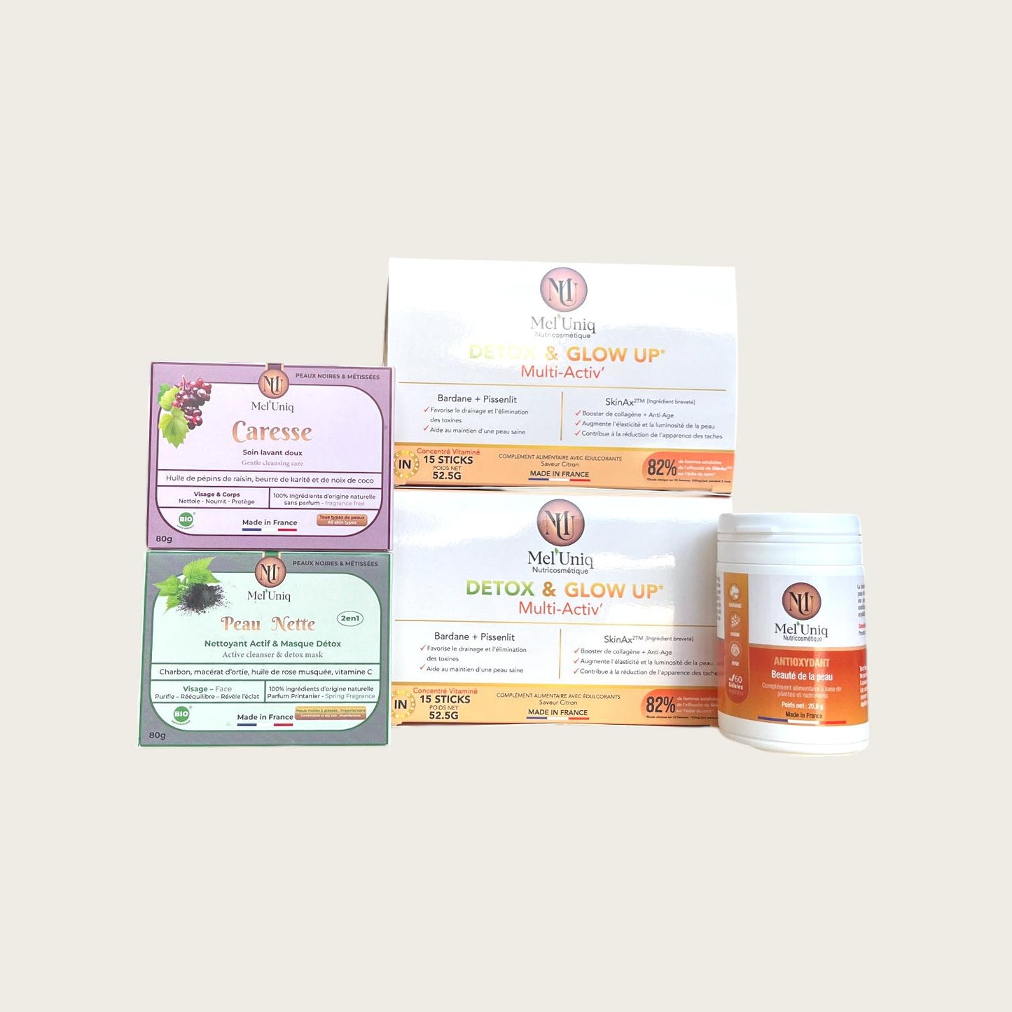 photo des produits contenus dans le rituel Sensibilité Rougeurs