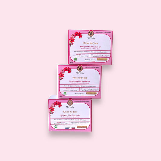 Nettoyant Eclat Visage "Rosée du Jour": lot de 3 savons