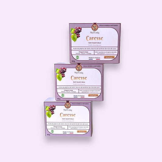 Soin Lavant Doux Visage et Corps "Caresse": lot de 3 savons