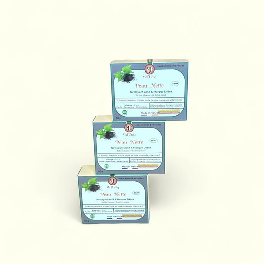 Nettoyant Visage Actif et asque Detox "Peau Nette" :: lot de 3 savons